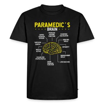 Ambulancier paramédical Brain Ambulance Médicale d’urgence - T-shirt Premium bio Homme - noir - Devant - Nico (187cm)