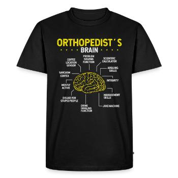 Orthopédiste Cerveau Physiothérapeute Orthopédique - T-shirt Premium bio Homme - noir - Devant - Nico (187cm)