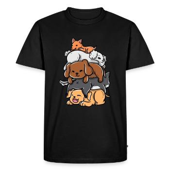 Sleeping Dogs Stack Anime Kawaii Puppy - T-shirt Premium bio Homme - noir - Devant - Nico (187cm)