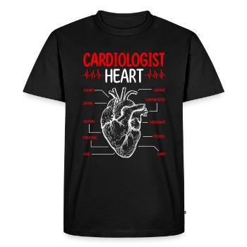 Cardiologist Essentials Heart Doctor Cardiology - Men's Premium Organic T-Shirt - black - Front - Nico (187cm)