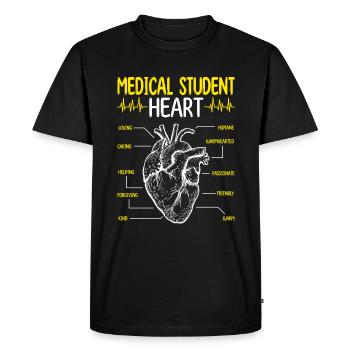 Diplôme d’étudiant en médecine diplômé en médecine - T-shirt Premium bio Homme - noir - Devant - Nico (187cm)