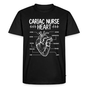 Infirmière cardiaque Cardiologie Infirmière Accessoires - T-shirt Premium bio Homme - noir - Devant - Nico (187cm)