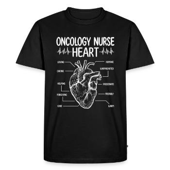 Infirmière en oncologie pédiatrique Soins infirmiers en oncologie - T-shirt Premium bio Homme - noir - Devant - Nico (187cm)