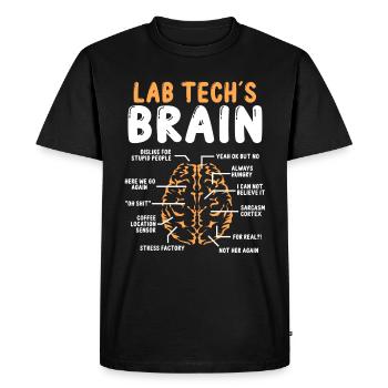 Labratory Technician Brain Lab Scientist Lab Tech - Men's Premium Organic T-Shirt - black - Front - Nico (187cm)