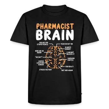 Fête de remise des diplômes de l’école de pharmacie du cerveau du pharmacien - T-shirt Premium bio Homme - noir - Devant - Nico (187cm)
