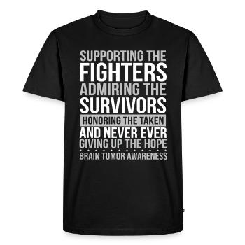 Ruban de cancer survivant du glioblastome du cerveau - T-shirt Premium bio Homme - noir - Devant - Nico (187cm)