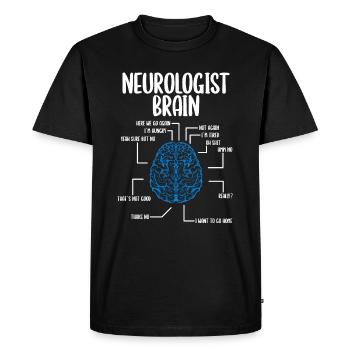 Neurologue Neurologue Cerveau Neurologie Scientifique Neurosciences - T-shirt Premium bio Homme - noir - Devant - Nico (187cm)