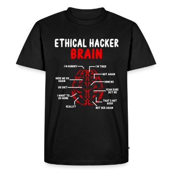 Hacker éthique Cerveau Sécurité en ligne Cyber Hacking - T-shirt Premium bio Homme - noir - Devant - Nico (187cm)