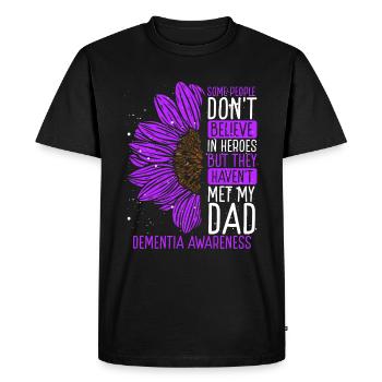 Ruban de sensibilisation à la démence Papa guerrier - T-shirt Premium bio Homme - noir - Devant - Nico (187cm)