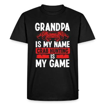 Crab Fishing Grandpa Crab Hunting Crab Hunter - Men's Premium Organic T-Shirt - black - Front - Nico (187cm)