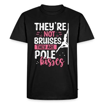 Pole Dance pour femmes Pole Kisses Pole Bruises - T-shirt Premium bio Homme - noir - Devant - Nico (187cm)