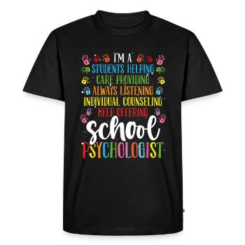 Professeur de psychologie scolaire Psychologue scolaire - T-shirt Premium bio Homme - noir - Devant - Nico (187cm)