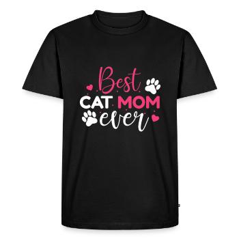 Best cat mom ever - T-shirt Premium bio Homme - noir - Devant - Nico (187cm)