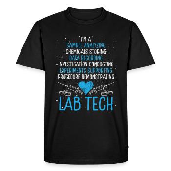 Labratory Technician Medical Funny Lab Tech - Men's Premium Organic T-Shirt - black - Front - Nico (187cm)