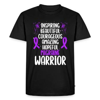 Migraine Awareness Movement Fighter Warrior - Men's Premium Organic T-Shirt - black - Front - Nico (187cm)
