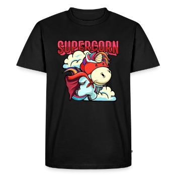 Drôle supercorn Licorne Papa Supercorn Fête des pères - T-shirt Premium bio Homme - noir - Devant - Nico (187cm)
