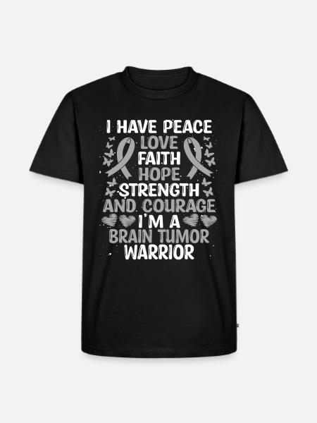 Brain Tumor Warrior Glioblastoma Awareness Ribbon - Herre Premium økologisk T-shirt - sort