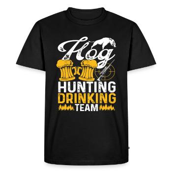 Hog Hunting Drinking Team Boar Hunter Hog Hunt - Men's Premium Organic T-Shirt - black - Front - Nico (187cm)