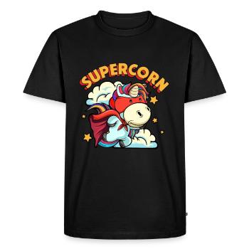 Drôle supercorn Licorne Papa Cool Papa - T-shirt Premium bio Homme - noir - Devant - Nico (187cm)