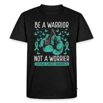 Cervical Cancer Awareness Cervical Cancer Warrior - Men's Premium Organic T-Shirt - black - Front - Nico (187cm)