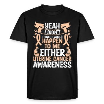 Guerrier survivant du mouvement du cancer de l’utérus - T-shirt Premium bio Homme - noir - Devant - Nico (187cm)