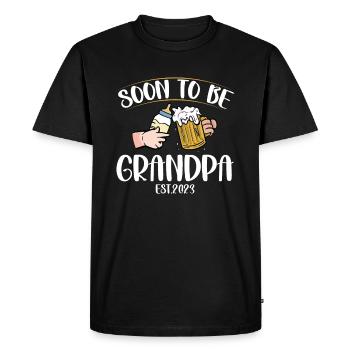 Bientôt Grand-père Est. 2023 Grand-père Fête des pères - T-shirt Premium bio Homme - noir - Devant - Nico (187cm)