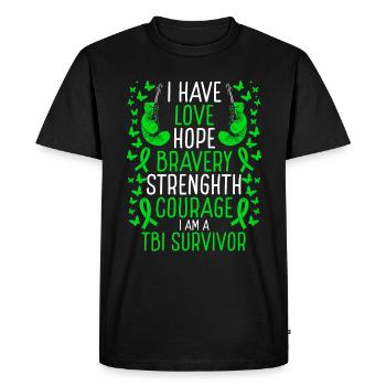 TBI Survivor Hope Traumatic Brain Injury Awareness - Men's Premium Organic T-Shirt - black - Front - Nico (187cm)