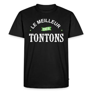 Cadeau tonton le meilleur des tontons - T-shirt Premium bio Homme - noir - Devant - Nico (187cm)
