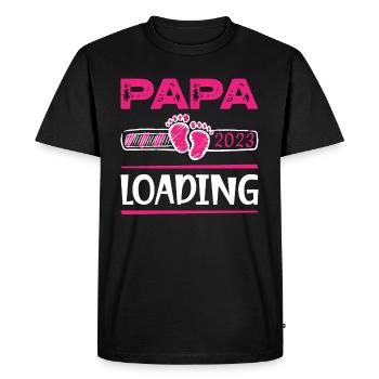 Papa 2023 Loading Dad To Be Baby Girl Father's Day - Men's Premium Organic T-Shirt - black - Front - Nico (187cm)