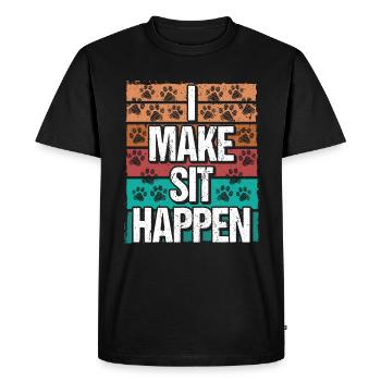 Dog School Training I make sit happen Dog Trainer - Men's Premium Organic T-Shirt - black - Front - Nico (187cm)