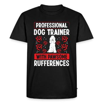 Dog Trainer with pawsome Rufferences Dog School - Men's Premium Organic T-Shirt - black - Front - Nico (187cm)