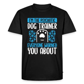 Dog Trainer vous a mis en garde contre Dog School Trainer - T-shirt Premium bio Homme - noir - Devant - Nico (187cm)
