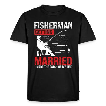 Pêche J’ai fait la prise de ma vie de pêcheur - T-shirt Premium bio Homme - noir - Devant - Nico (187cm)