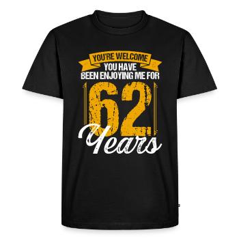 Idée d’anniversaire de 62 ans Drôle de 62e anniversaire - T-shirt Premium bio Homme - noir - Devant - Nico (187cm)