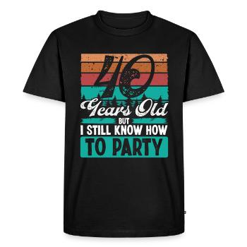 Idée de 40e anniversaire pour la fête drôle de 40 ans - T-shirt Premium bio Homme - noir - Devant - Nico (187cm)