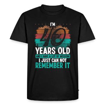 40ème Anniversaire Vintage beaucoup de Sagesse 40 Ans - T-shirt Premium bio Homme - noir - Devant - Nico (187cm)