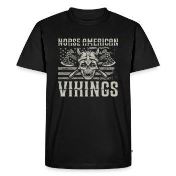 Vikings américains nordiques Us Independence Day - T-shirt Premium bio Homme - noir - Devant - Nico (187cm)
