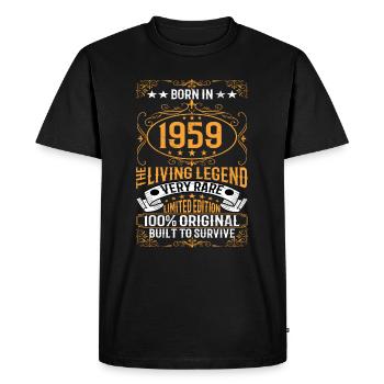 Born 1959 The Living Legend Limited Edition - Men's Premium Organic T-Shirt - black - Front - Nico (187cm)