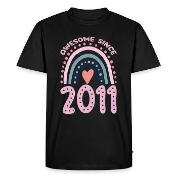 Awesome since 2011 - Men's Premium Organic T-Shirt - black - Front - Nico (187cm)