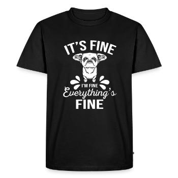 Dog, Pug, sweet humor, motivation, gift - Men's Premium Organic T-Shirt - black - Front - Nico (187cm)