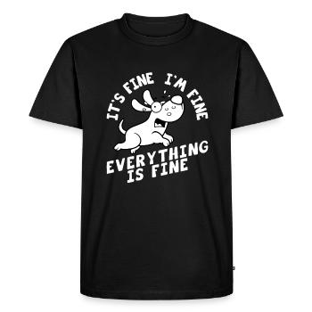 Dog, stray, sweet humor, motivation, gift - Men's Premium Organic T-Shirt - black - Front - Nico (187cm)