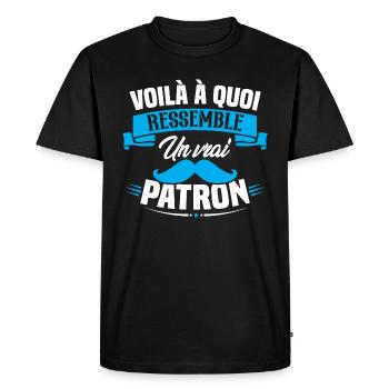 Voilà à quoi ressemble un vrai patron - T-shirt Premium bio Homme - noir - Devant - Nico (187cm)