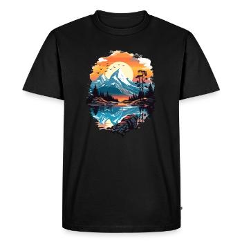 Nature Montagne Panorama - T-shirt Premium bio Homme - noir - Devant - Nico (187cm)