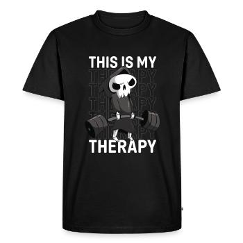 Entraînement, Fitness, Gym, Entraînement, Sports, Fun - T-shirt Premium bio Homme - noir - Devant - Nico (187cm)
