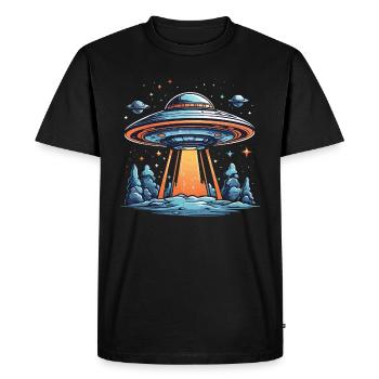 Cool Ufo Fan Gift Idea - Men's Premium Organic T-Shirt - black - Front - Nico (187cm)
