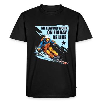 Leaving Work on Friday, Holiday, Skiing, Alps - Men's Premium Organic T-Shirt - black - Front - Nico (187cm)