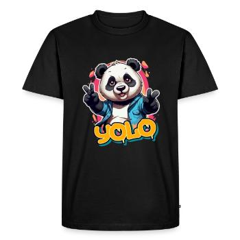 YOLO - You only live once - Men's Premium Organic T-Shirt - black - Front - Nico (187cm)