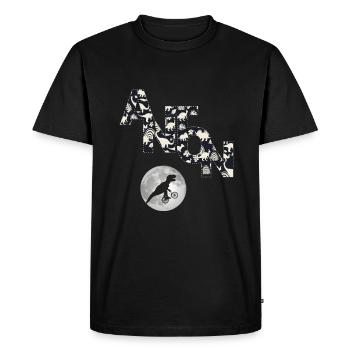 ANTON - Beau prénom de garçon avec dinosaure - T-shirt Premium bio Homme - noir - Devant - Nico (187cm)