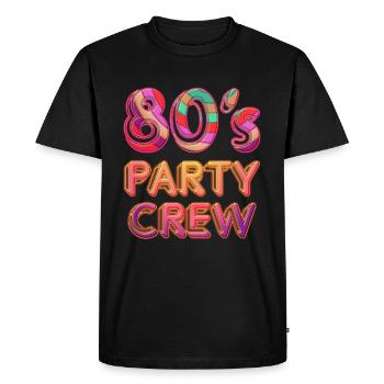 80's Party Crew - Männer Premium Bio T-Shirt - Schwarz - Vorne - Nico (187cm)