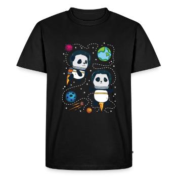 Space Cats - Men's Premium Organic T-Shirt - black - Front - Nico (187cm)